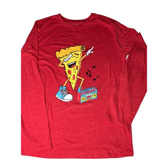 Cat & Jack Other - Cat & Jack Red Long Sleeve T-Shirt Boys XL (16) Pizza Graphic Design